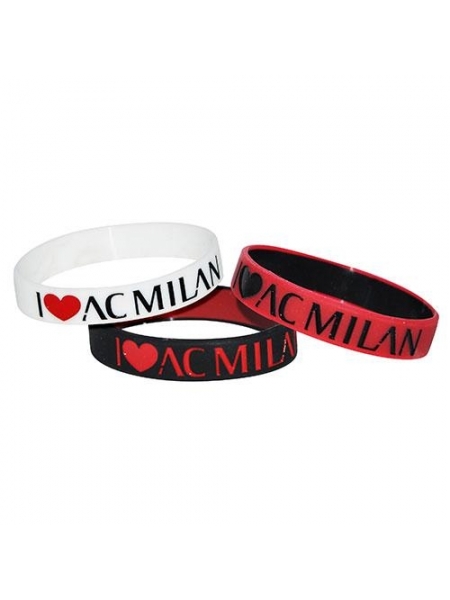 Set bracciali in silicone I Love AC MILAN